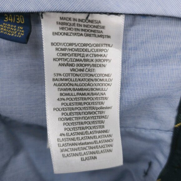 POLO RALPH LAUREN Chino Pants Navy Blue Stretch Straight Fit Size 34x30 - Picture 8 of 10